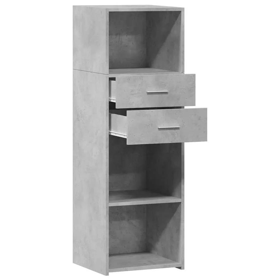 Buffet haut gris béton 40x42,5x124 cm bois d'ingénierie - 7