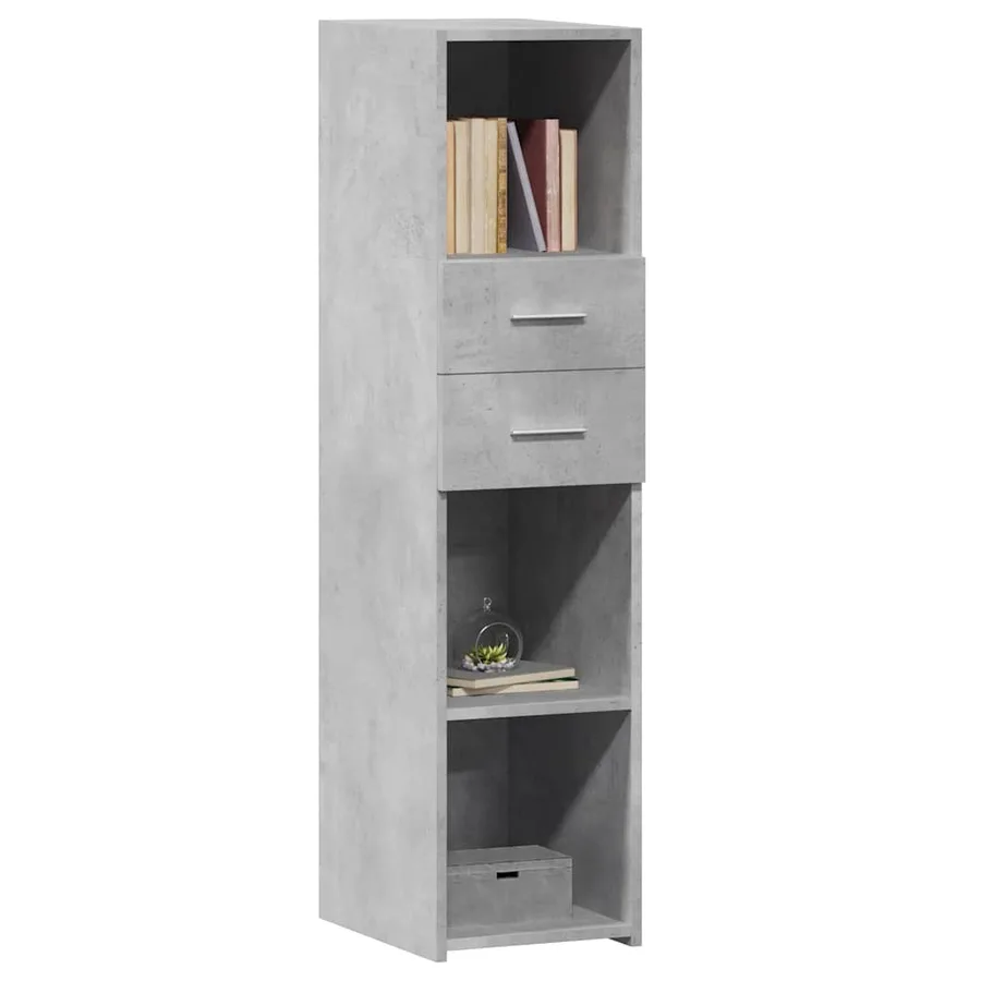 Buffet haut gris béton 30x42,5x124 cm bois d'ingénierie - 3