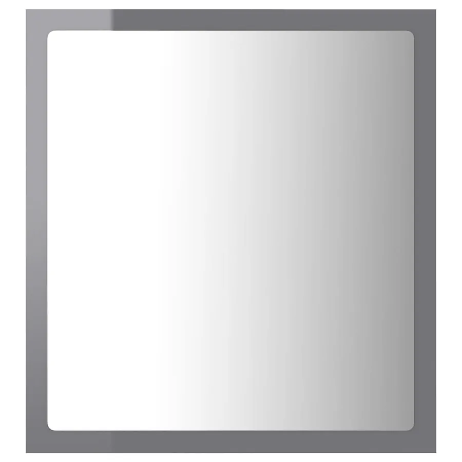 Miroir LED de salle de bain Gris brillant 40x8,5x37cm Acrylique - 3