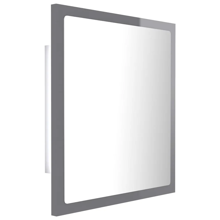 Miroir LED de salle de bain Gris brillant 40x8,5x37cm Acrylique - 8
