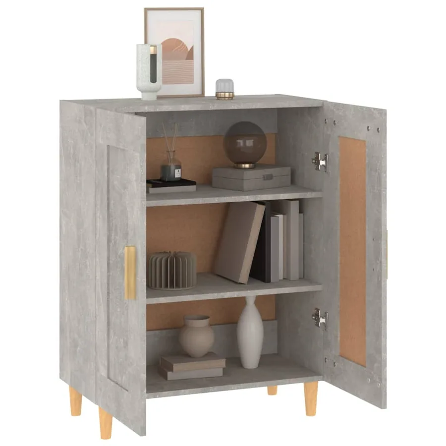 Buffet Gris béton 69,5x34x90 cm Bois d'ingénierie - 4