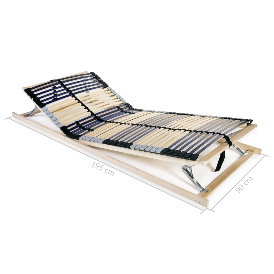 Sommier à lattes sans matelas avec 42 lattes 7 zones 90x200 cm - 9