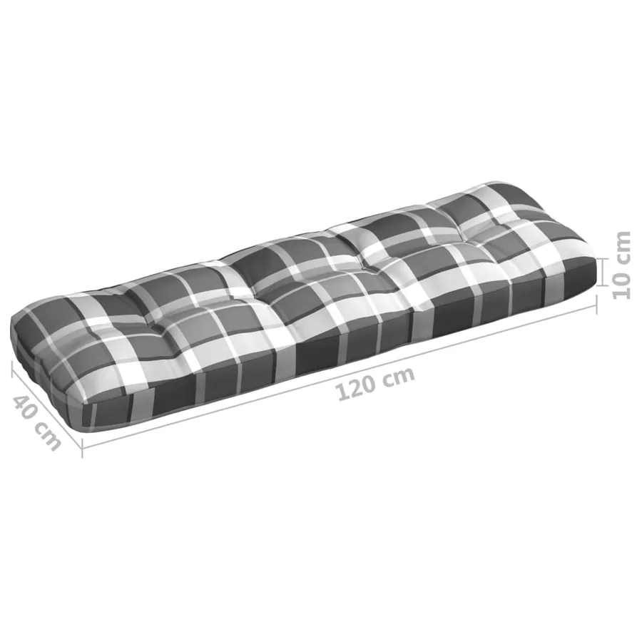 Coussins de canapé palette lot de 7 Motif à carreaux gris - 9