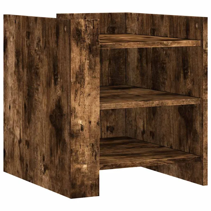Table de chevet chêne fumé 45x50x50 cm bois d'ingénierie - 2