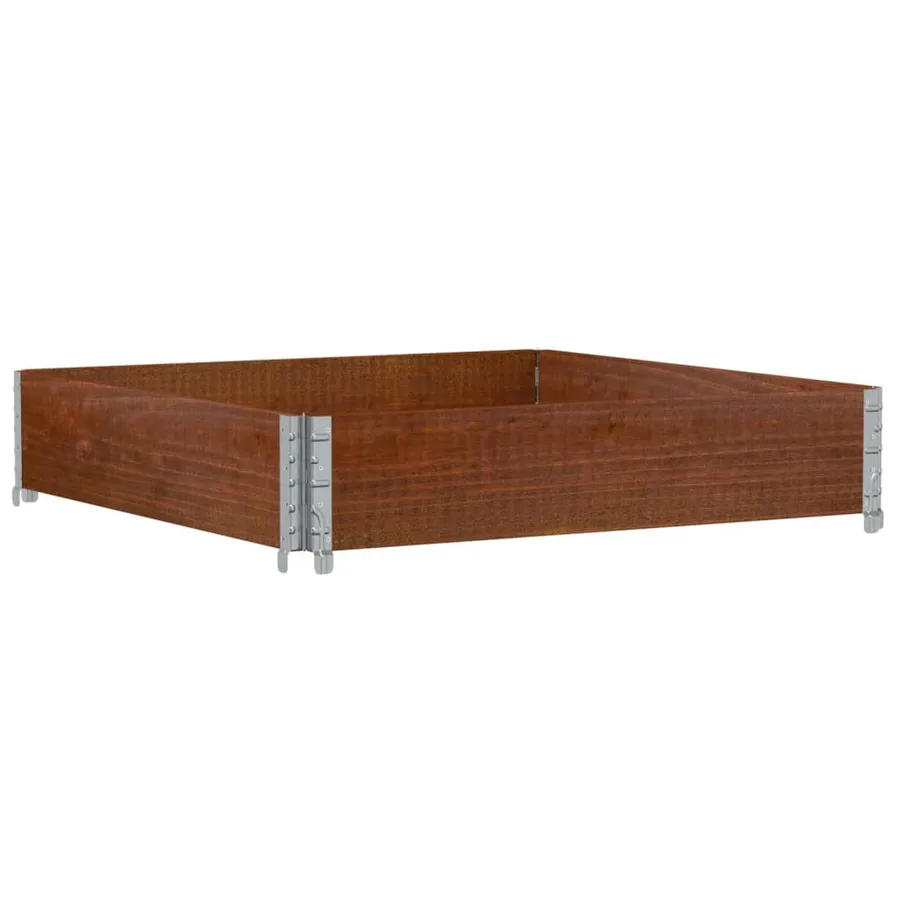 Jardinière marron 100x100 cm bois massif de pin - 2