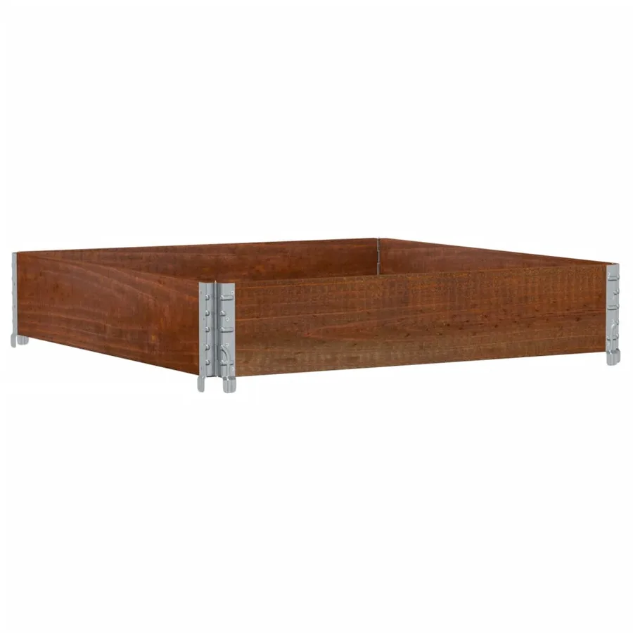 Jardinière marron 100x100 cm bois massif de pin - 5