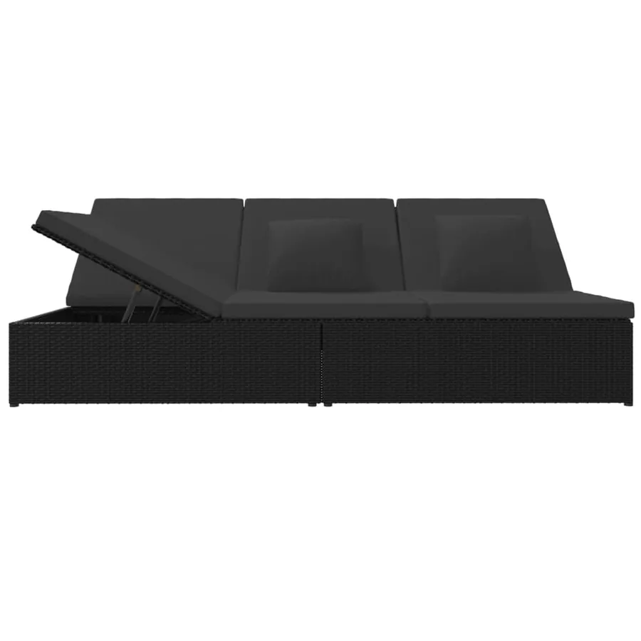 Transat convertible avec coussins Résine tressée Noir - 3