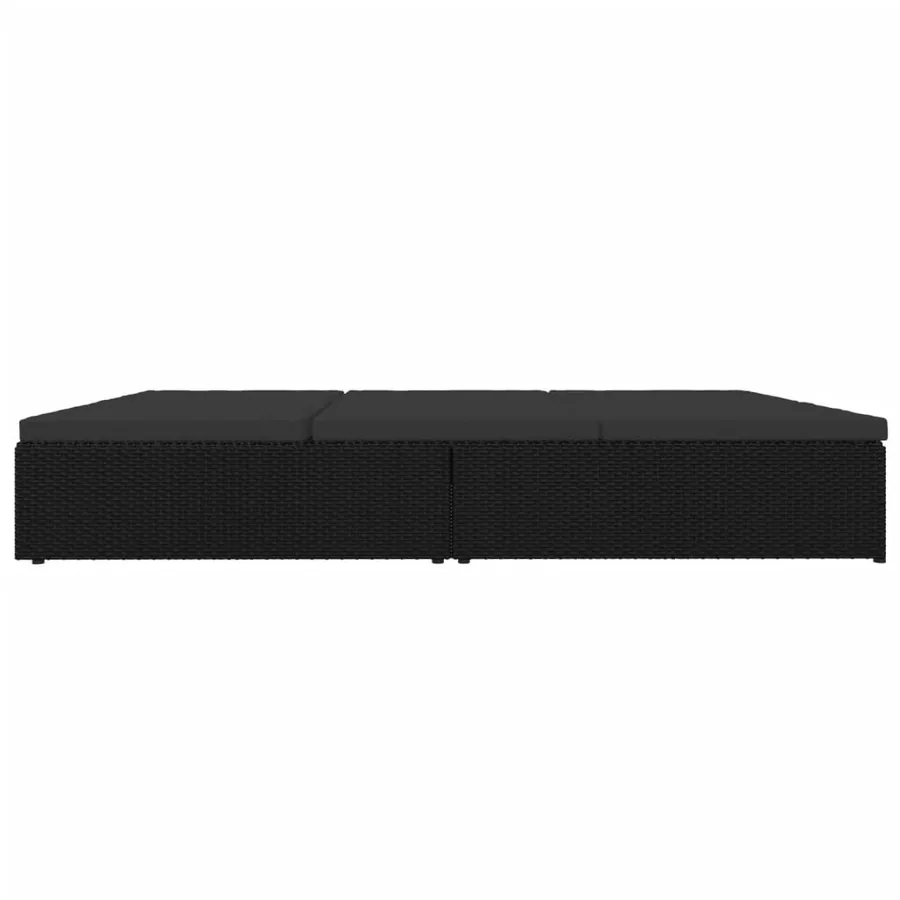 Transat convertible avec coussins Résine tressée Noir - 5