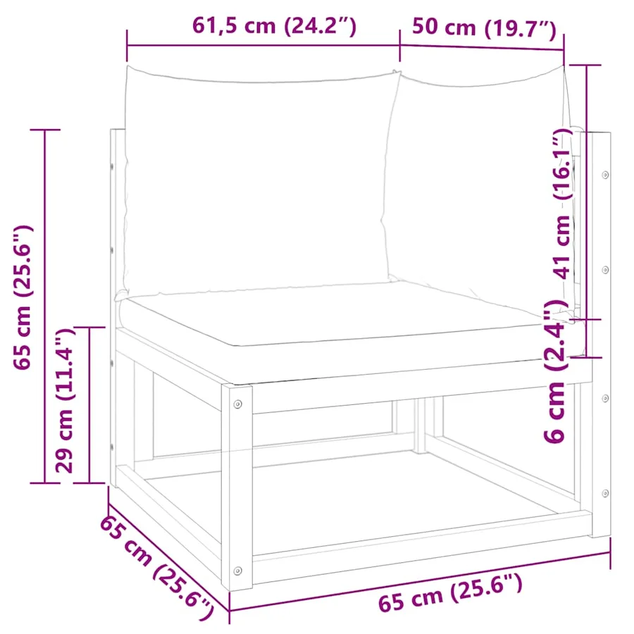 Canapé d'angle de jardin avec coussins en bois d'acacia et rotin - 10