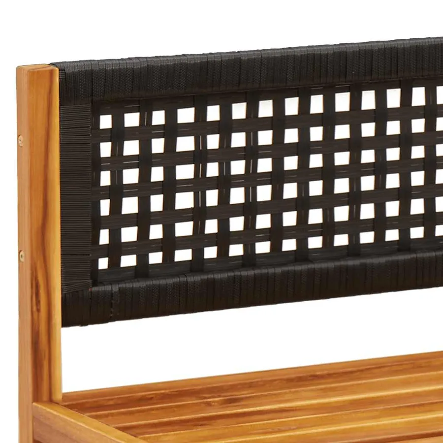 Canapé d'angle de jardin avec coussins en bois d'acacia et rotin - 7