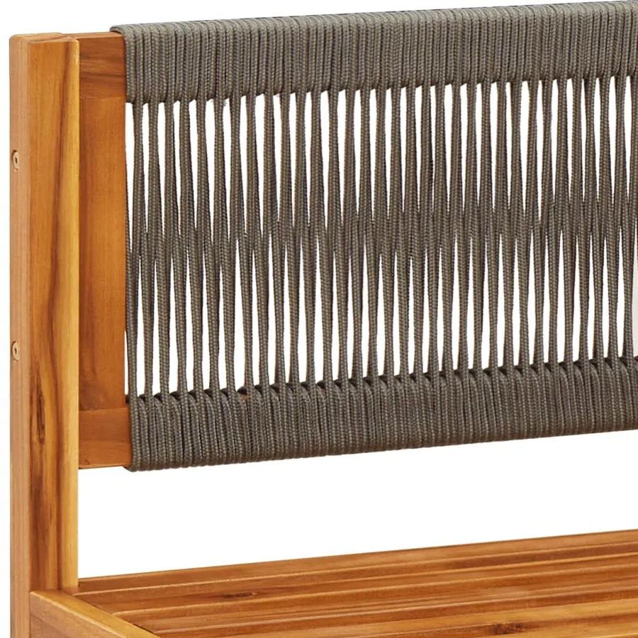 Ensemble de canapés de jardin 9 pièces avec coussins en bois d'acacia et corde - 9