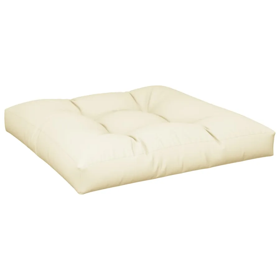 Coussin de palette crème 70x70x12 cm tissu - 2