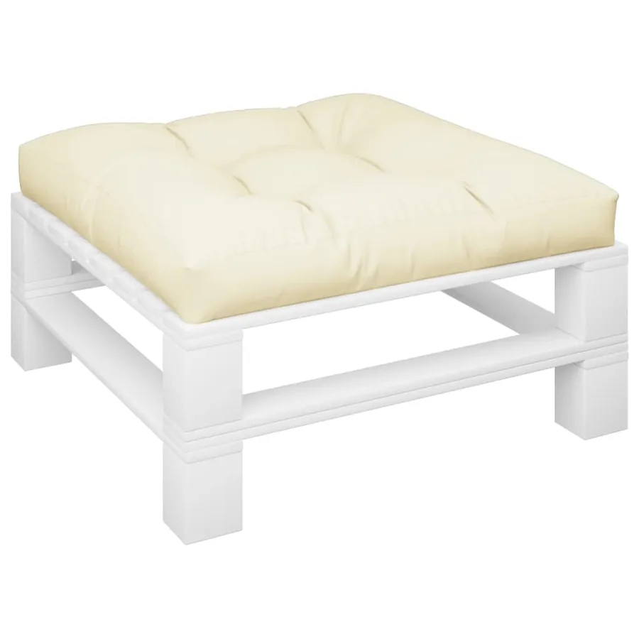 Coussin de palette crème 70x70x12 cm tissu - 3