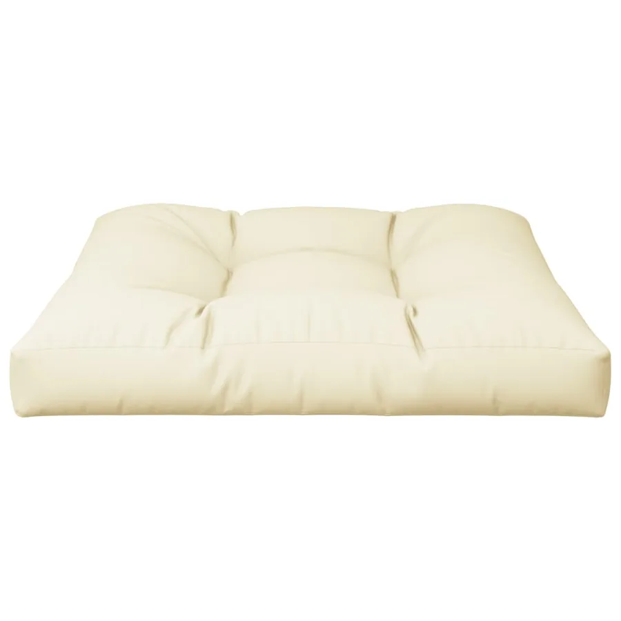 Coussin de palette crème 70x70x12 cm tissu - 4