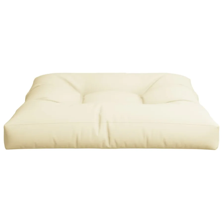 Coussin de palette crème 70x70x12 cm tissu - 5
