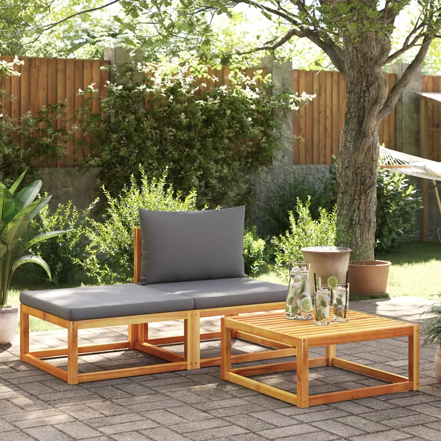 Table de jardin 65x65x29 cm bois massif d'acacia - 3