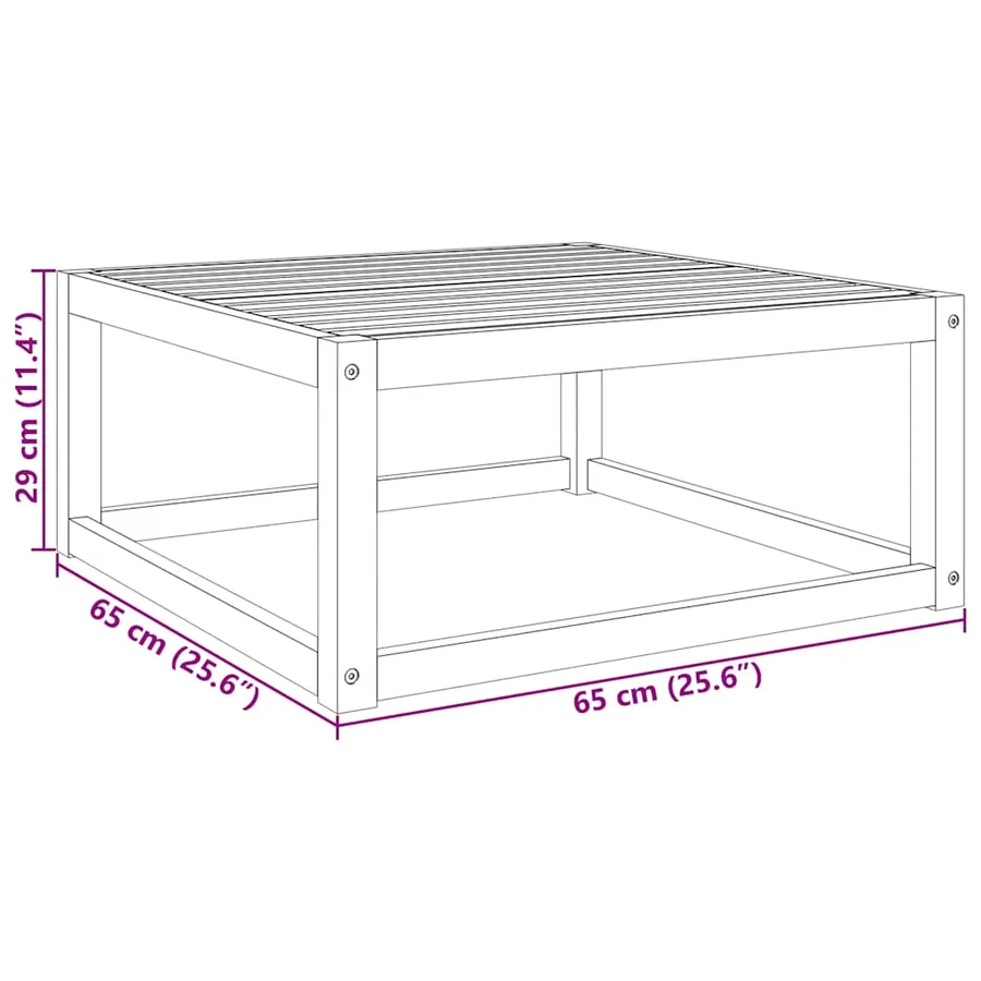 Table de jardin 65x65x29 cm bois massif d'acacia - 9