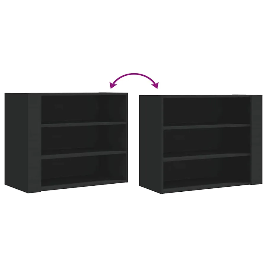 Armoire murale noir 75x35x60 cm bois d'ingénierie - 7