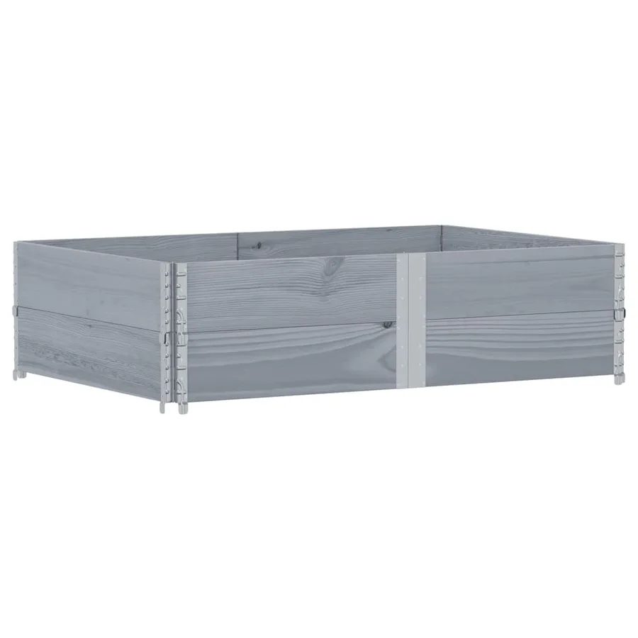 Jardinière gris 150x100 cm bois de pin massif - 2