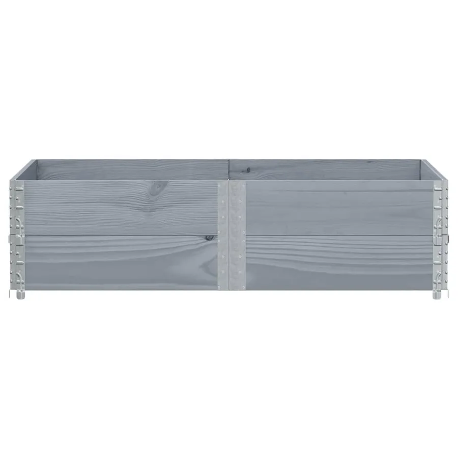 Jardinière gris 150x100 cm bois de pin massif - 3