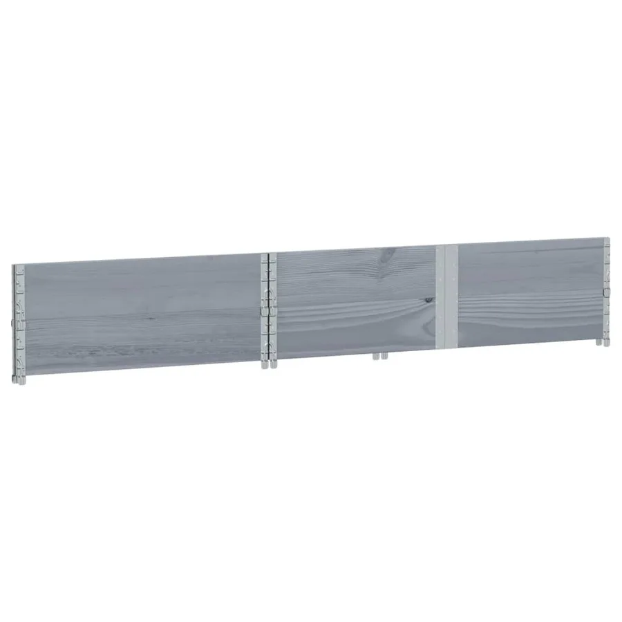 Jardinière gris 150x100 cm bois de pin massif - 4