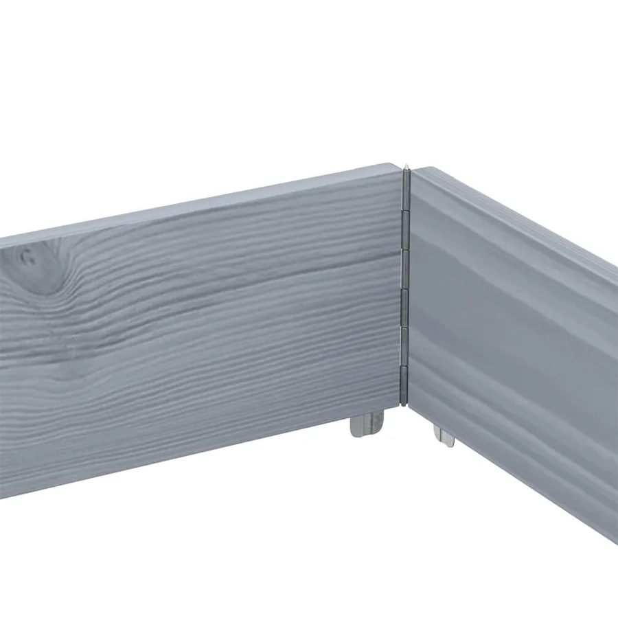 Jardinière gris 150x100 cm bois de pin massif - 6