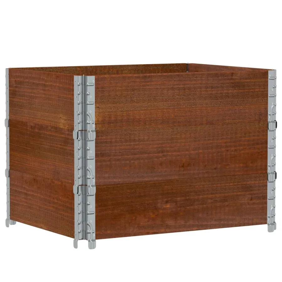 Jardinière marron 80x60 cm bois massif de pin - 2