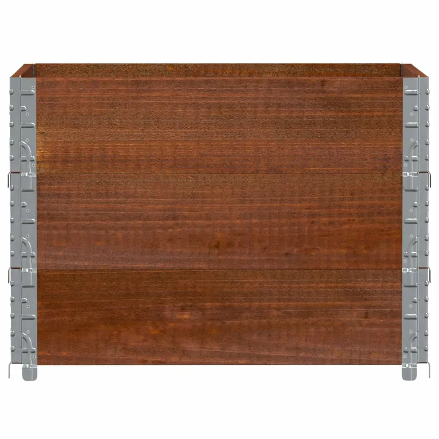 Jardinière marron 80x60 cm bois massif de pin - 3