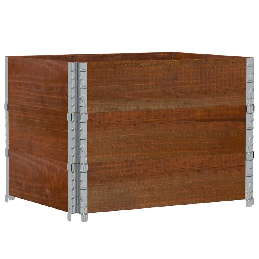 Jardinière marron 80x60 cm bois massif de pin - 5