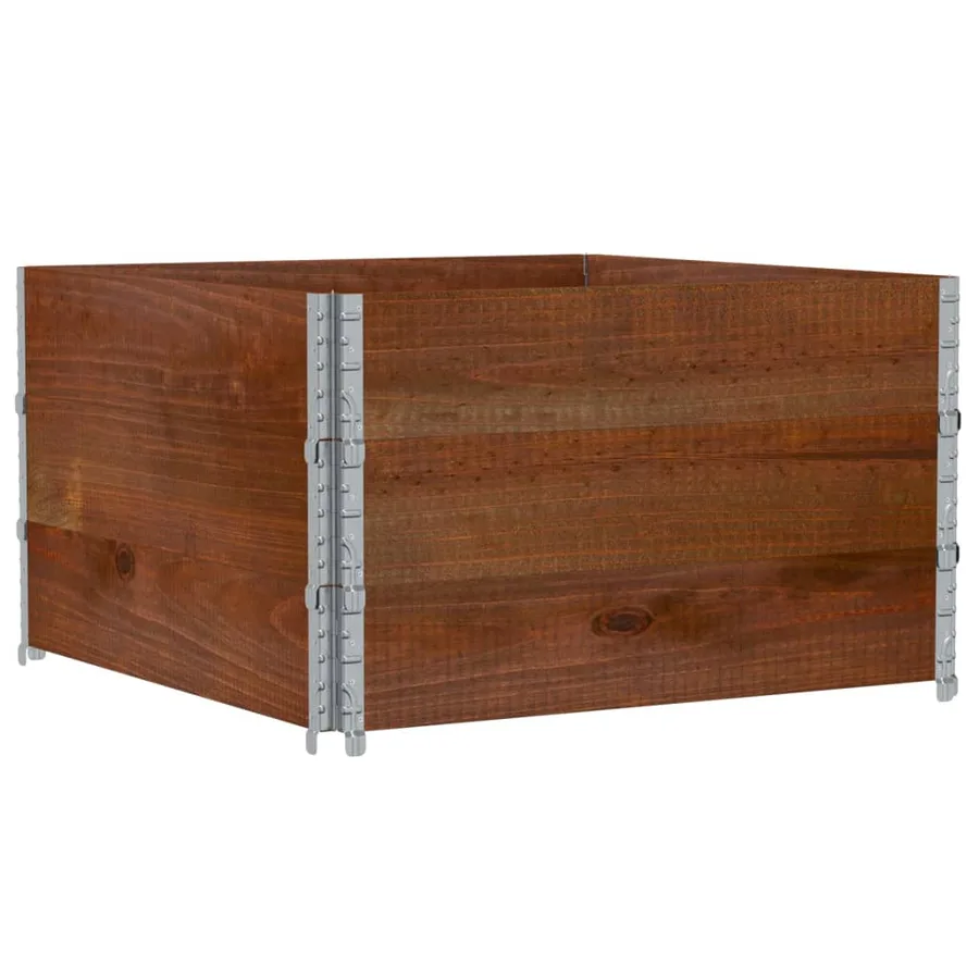 Jardinière marron 100x100 cm bois massif de pin - 5