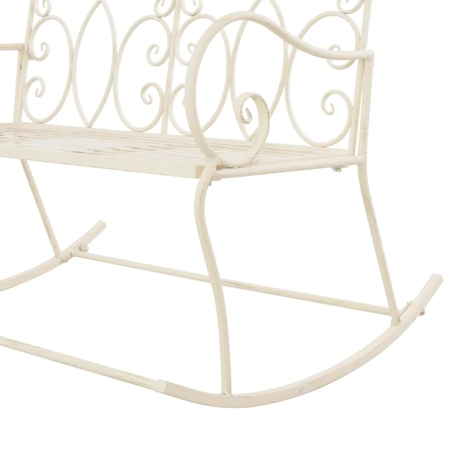 Banc de jardin 104 cm Fer Blanc antique - 5