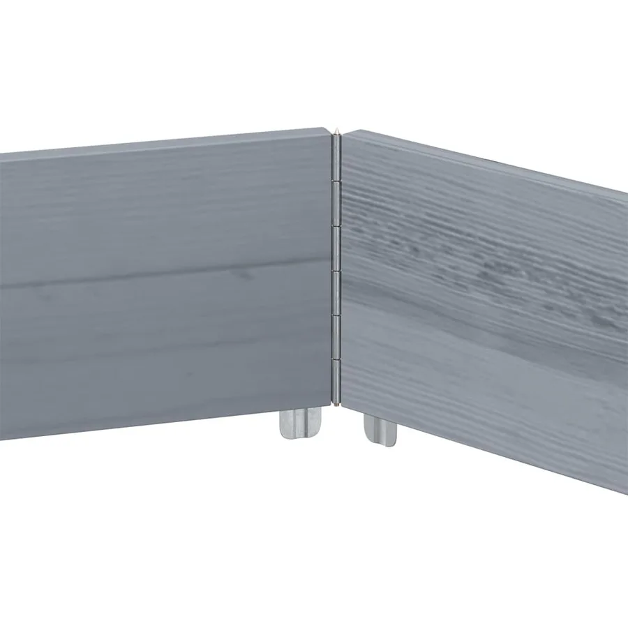 Lit surélevé hexagonale gris 160x160 cm bois de pin massif - 5