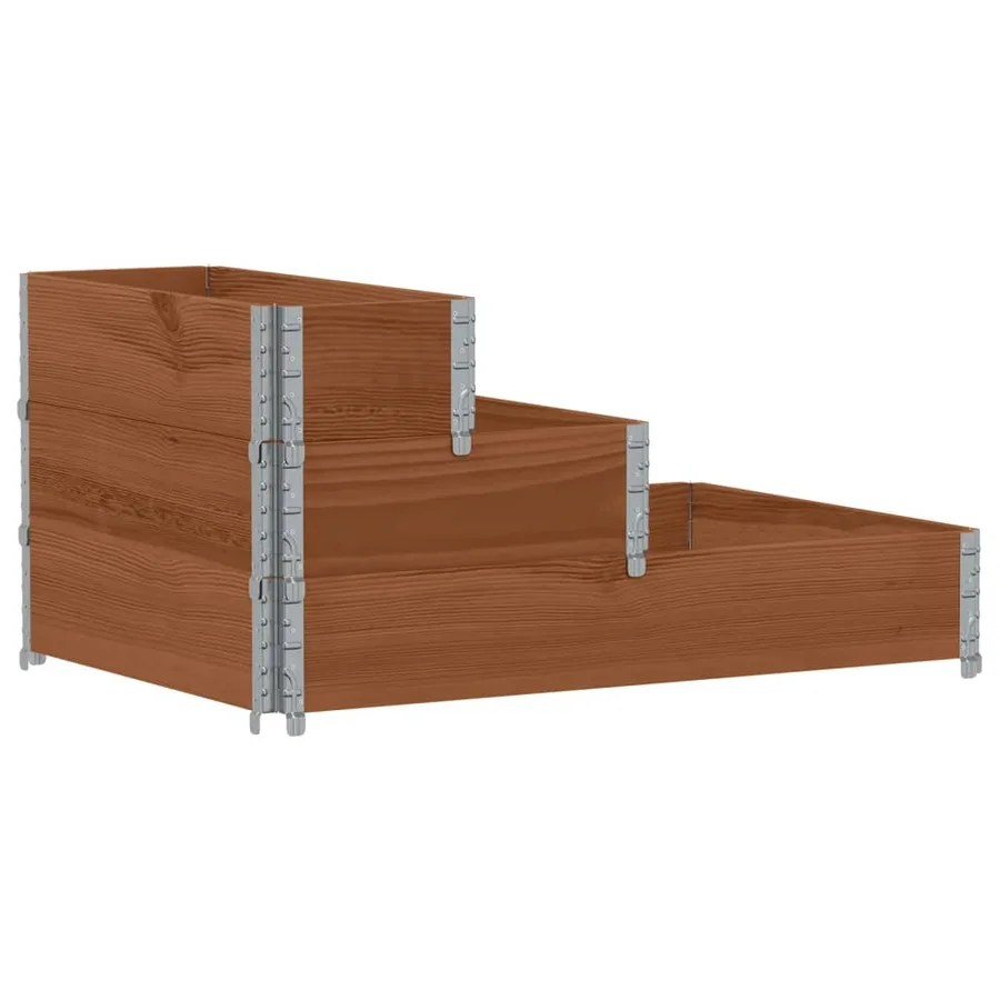 Lit surélevé à 3 niveaux marron 120x80 cm bois pin massif - 2