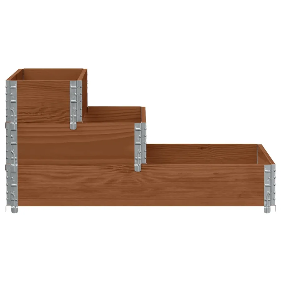 Lit surélevé à 3 niveaux marron 120x80 cm bois pin massif - 3