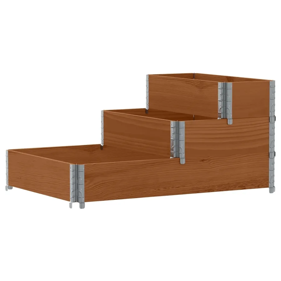 Lit surélevé à 3 niveaux marron 120x80 cm bois pin massif - 5