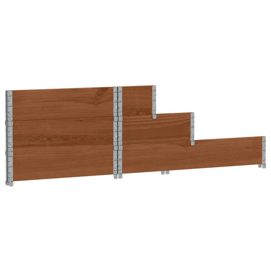 Lit surélevé à 3 niveaux marron 120x80 cm bois pin massif - 6