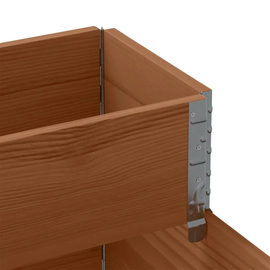 Lit surélevé à 3 niveaux marron 120x80 cm bois pin massif - 7