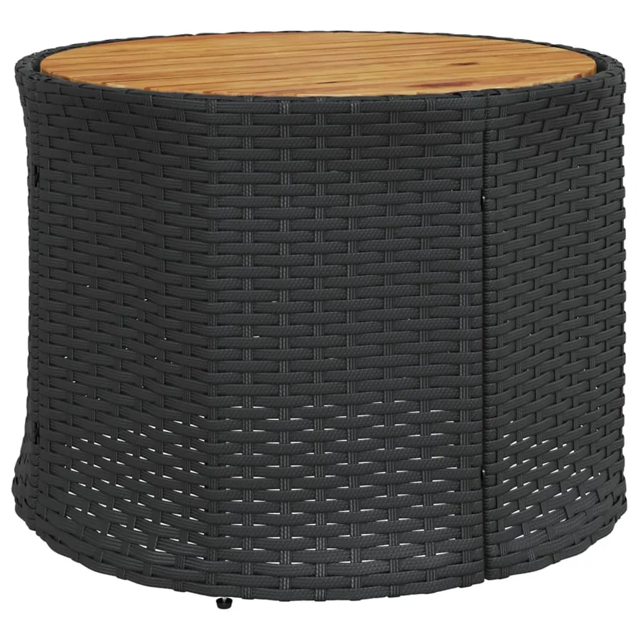 Canapé de jardin table coussins demi-rond noir résine tressée - 5