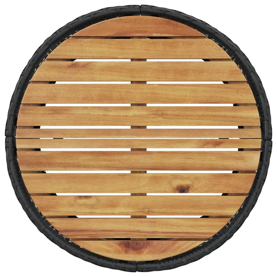 Canapé de jardin table coussins demi-rond noir résine tressée - 6