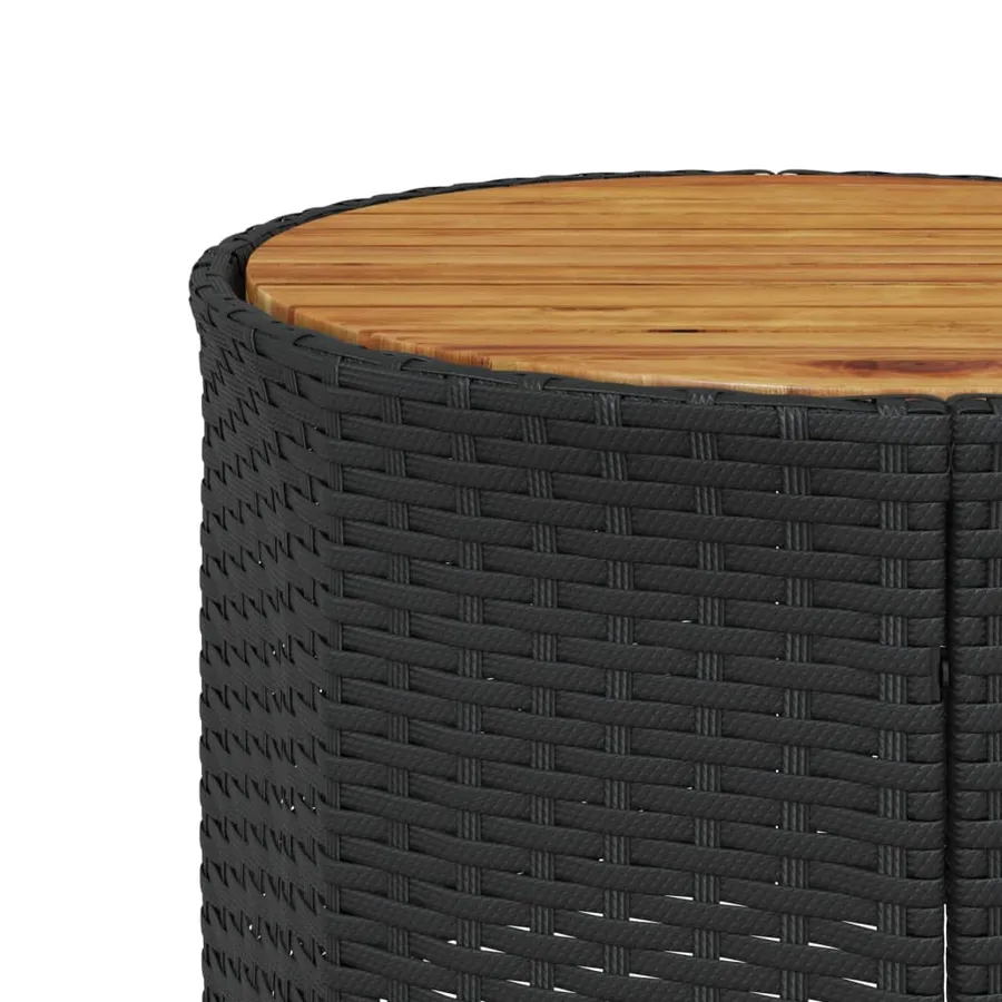 Canapé de jardin table coussins demi-rond noir résine tressée - 8
