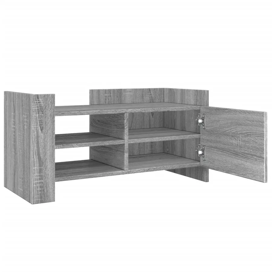 Meuble TV sonoma gris 80x35x40 cm bois d'ingénierie - 8