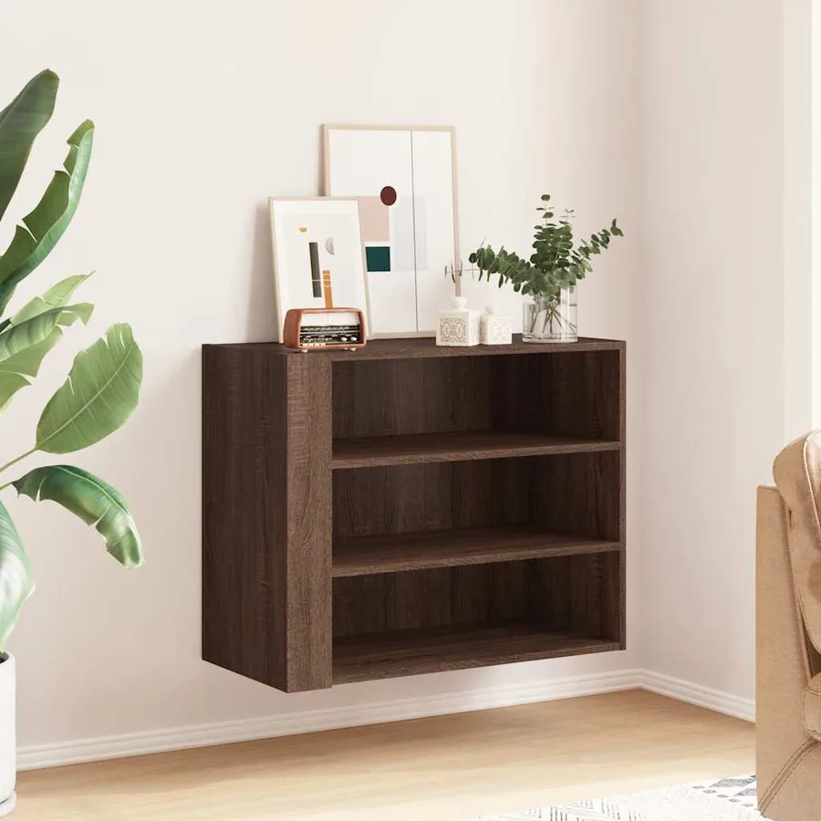 Armoire murale chêne marron 75x35x60 cm bois d'ingénierie - 3