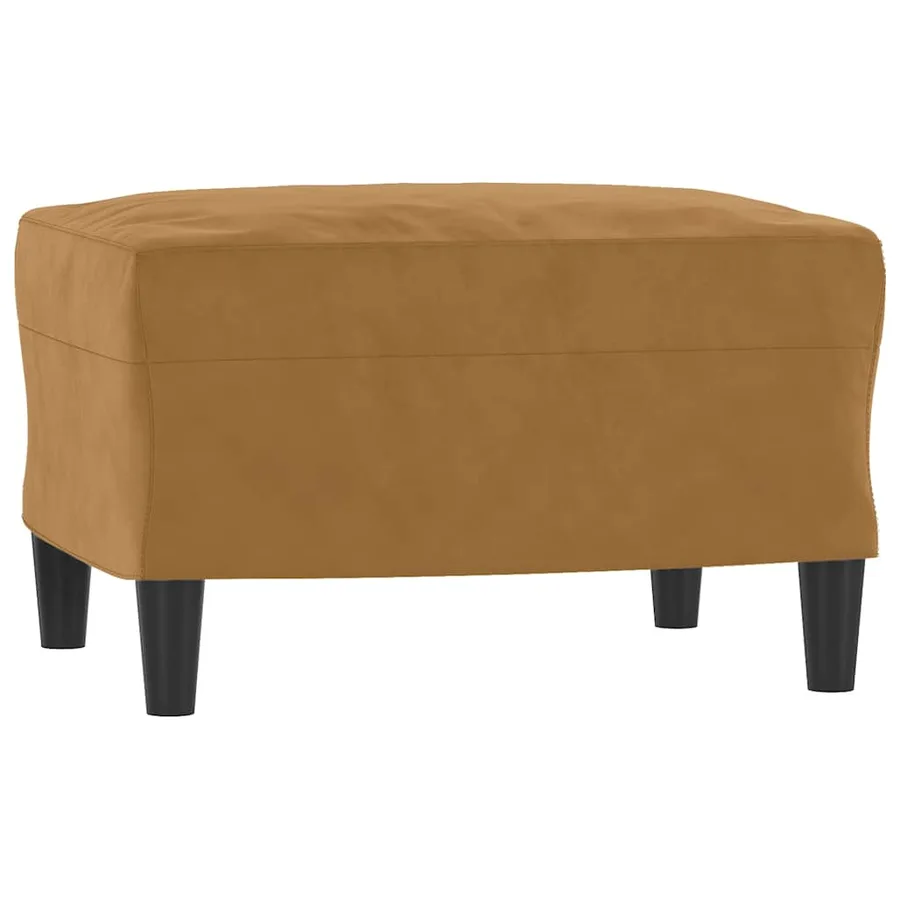 Canapé à 3 places avec repose-pieds Marron 180 cm Velours - 5