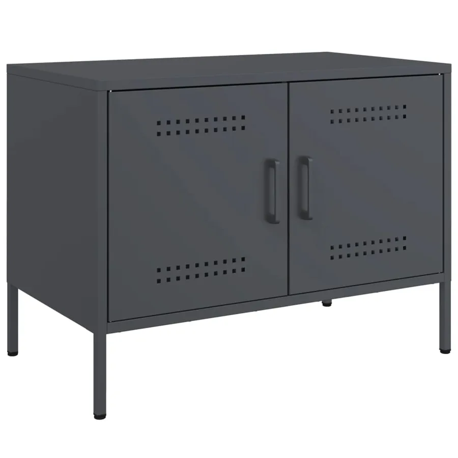 Meuble TV anthracite 68x39x50,5 cm acier - 2
