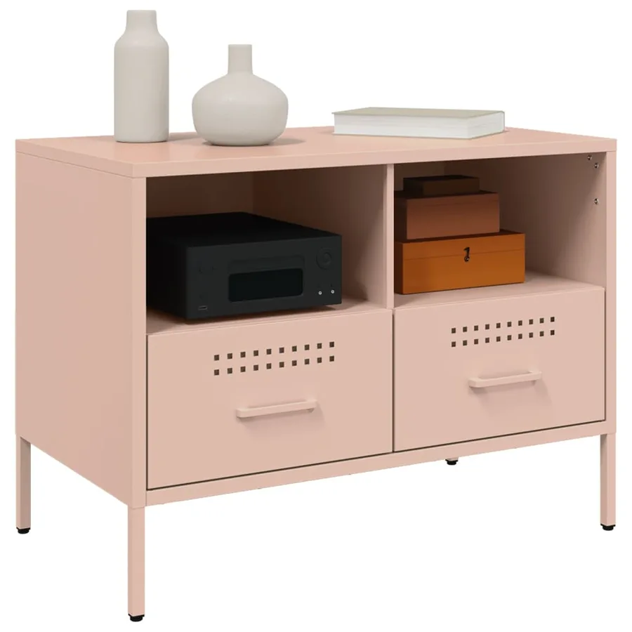 Meubles TV 2 pcs rose 68x39x50,5 cm acier - 4