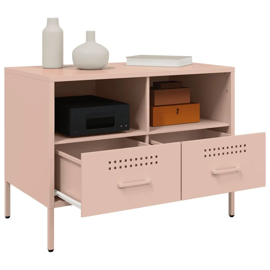Meubles TV 2 pcs rose 68x39x50,5 cm acier - 5