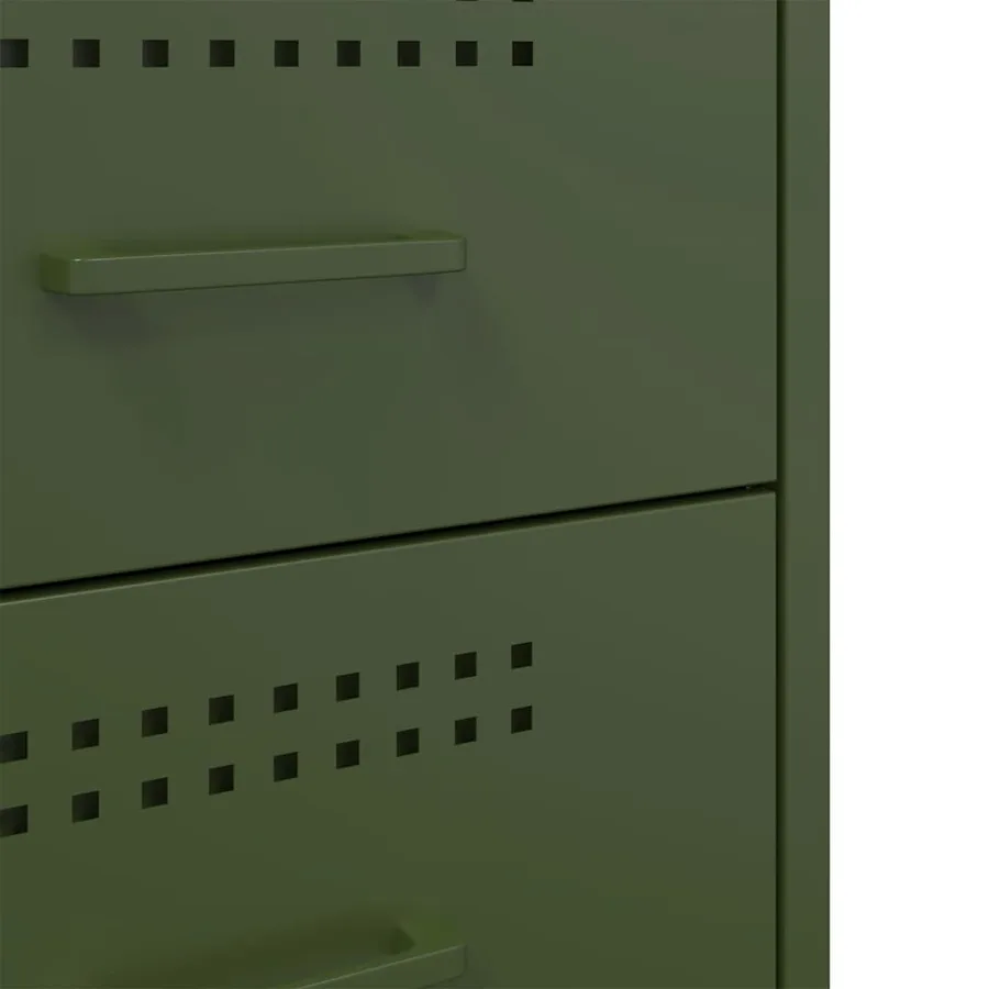 Tables de chevet 2 pcs vert olive 36x39x50,5 cm acier - 11