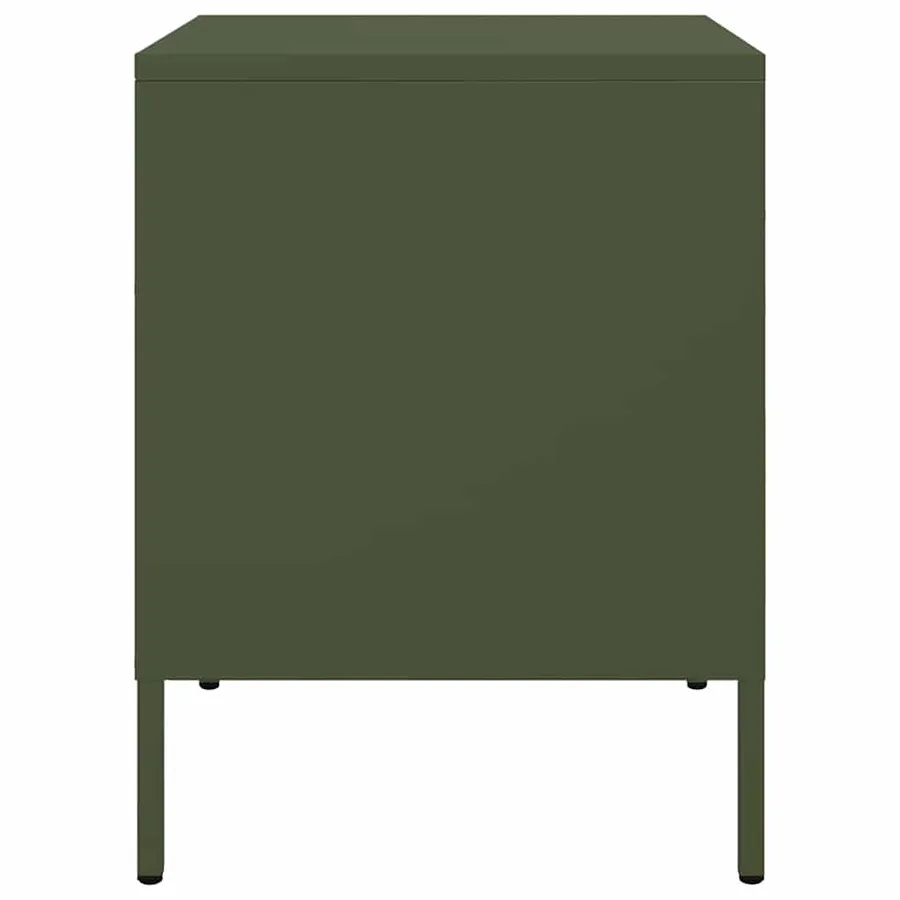 Tables de chevet 2 pcs vert olive 36x39x50,5 cm acier - 7