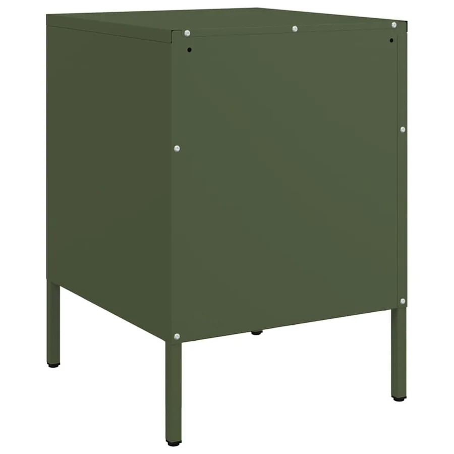 Tables de chevet 2 pcs vert olive 36x39x50,5 cm acier - 8
