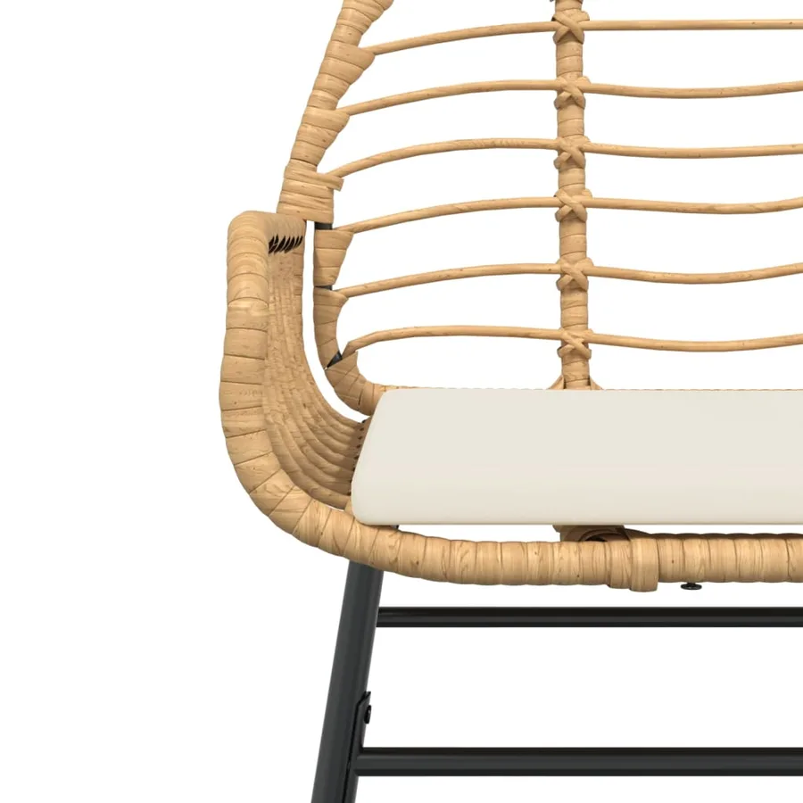 Chaises de jardin lot de 2 et coussins marron rotin - 8